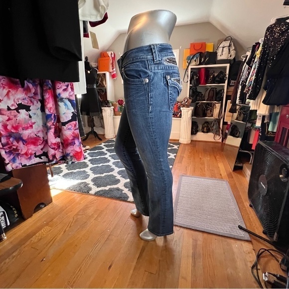 Miss Me Embellished Sequin Bootcut Jeans Size 25 (missing one rhinestone rivit) - Picture 5 of 14